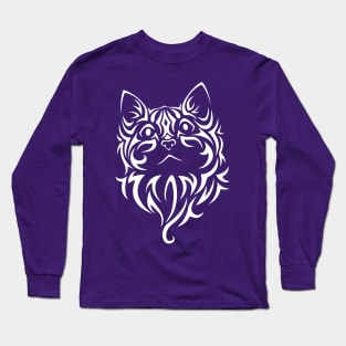 Tribal Cat Design Long Sleeve T-Shirt